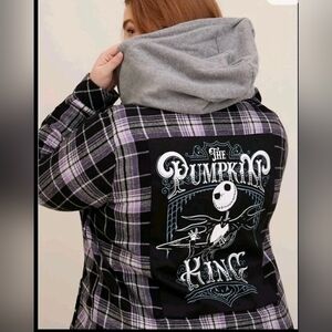 Torrid x Disney Nightmare Before Christmas Hooded Flannel Jack Skellington 1X